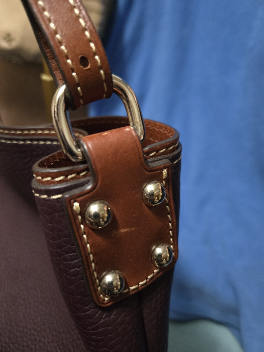 Dooney & Bourke Burgundy "PLUM" Pebble Leather Shoulder Bag. EUC - Picture 4 of 9